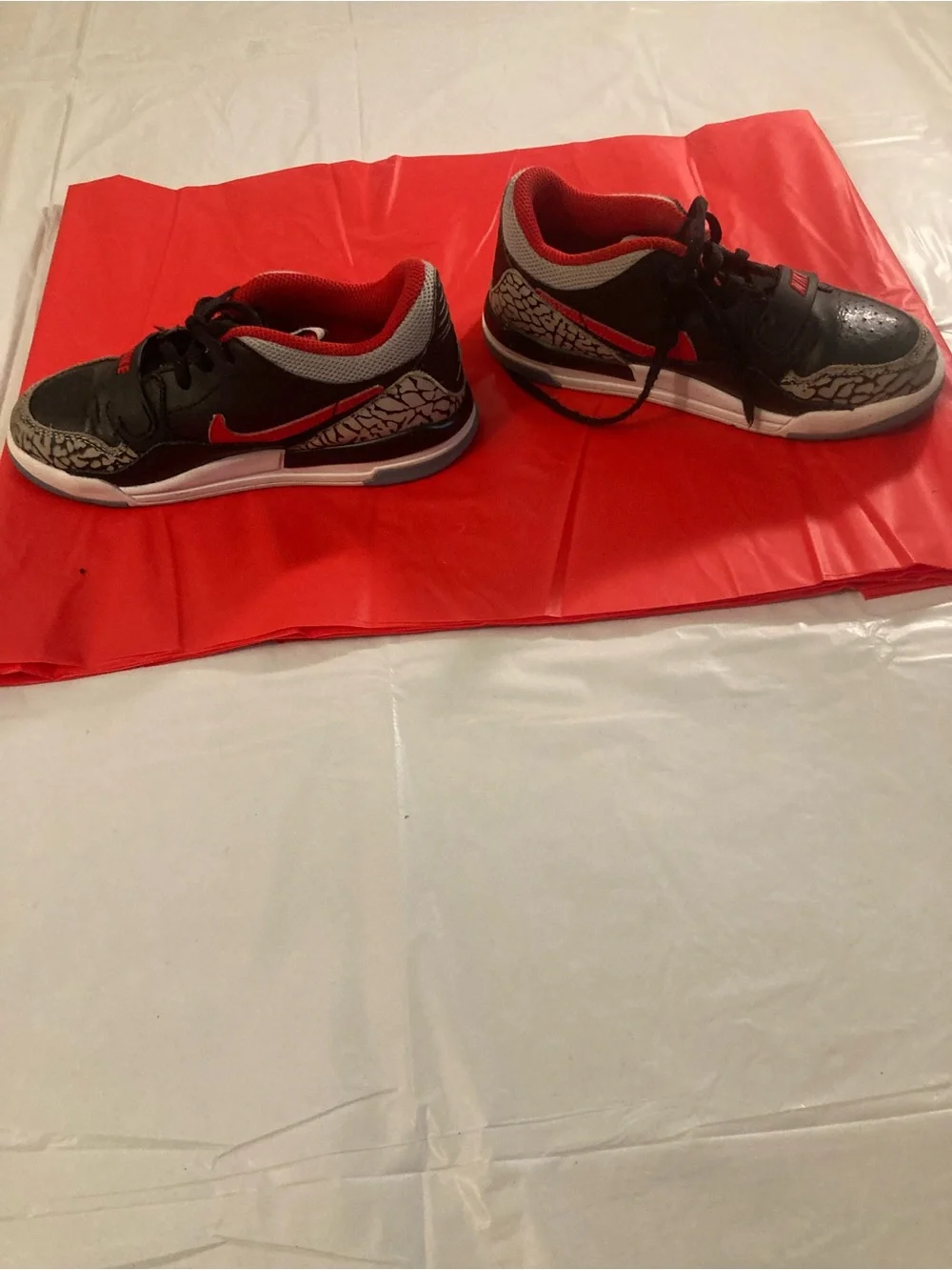 Nike Kids Black Sneakers with Blue Swoosh and Red Lining size 13c